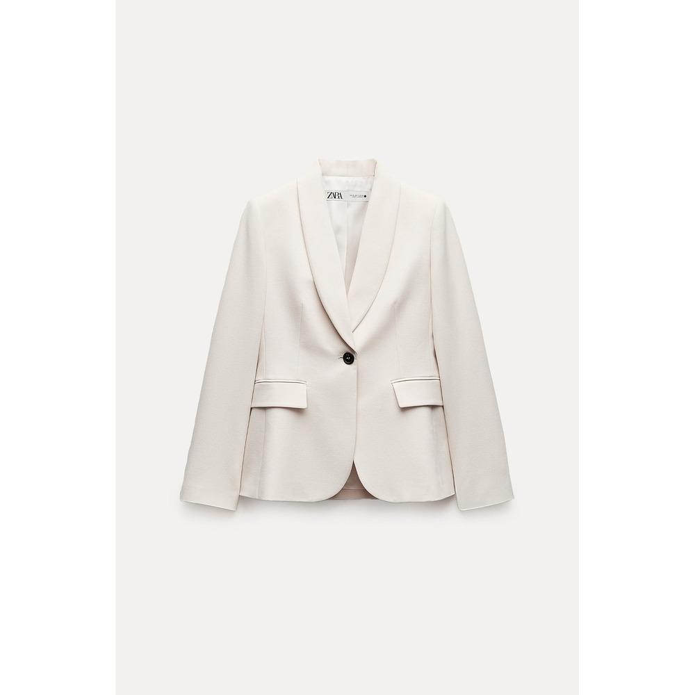 Zara Collection Women Tailored Tuxedo Jacket Single Button Blazer Size XL